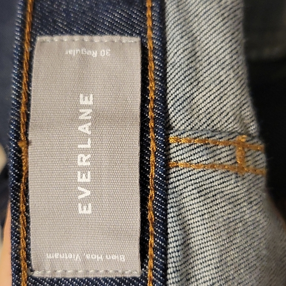 Everlane Raw Hem High Rise Dark Indigo Jeans - Picture 4 of 8